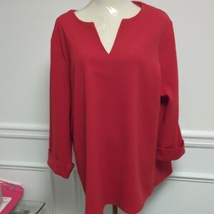 Vince Camuto Red Relaxed Blouse Size 1x